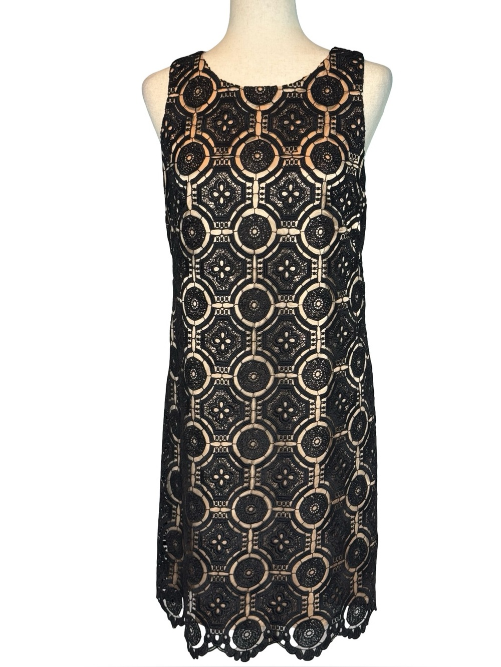 Eliza J Black Shift Lace Midi Occasion Dress Women’s SZ 10